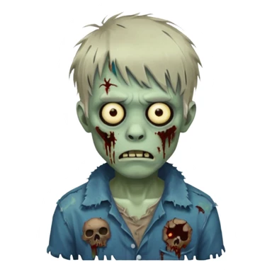 male zombie with messy bangs sticker