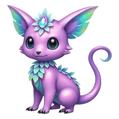Multicolored sparkly pastel dark iridescent light pale gloomy spooky cute adorable pretty cool elegant realistic floral exotic Fakémon-Pokémon-Digimon-Trico, full body sticker