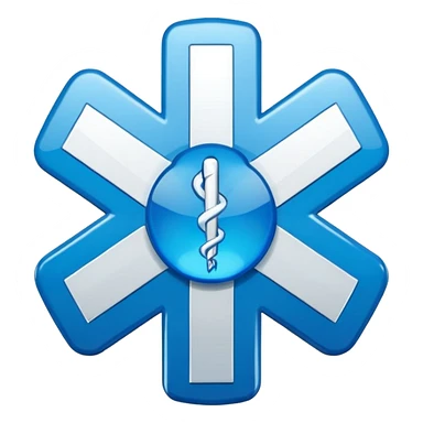blue medical star of life symbol sticker
