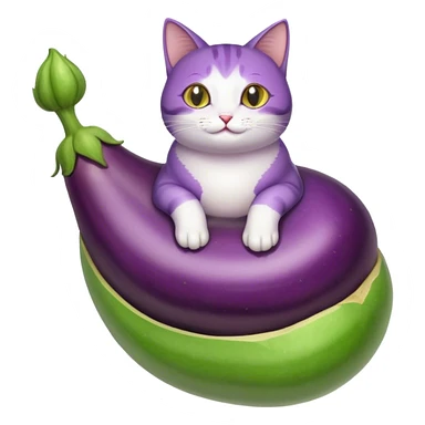 eggplant riding a cat sticker