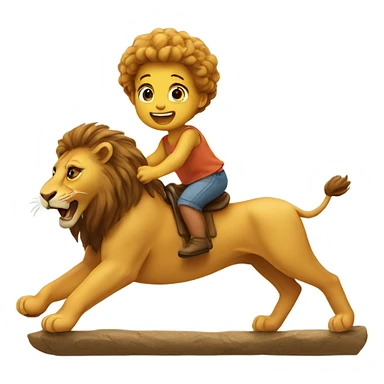 baby riding a lion sticker