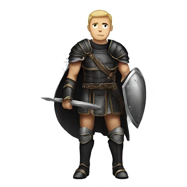 gladiator white human male in black armor rpg fantasy  sticker