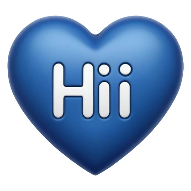 Dark blue heart with the words Hi in the middle  sticker