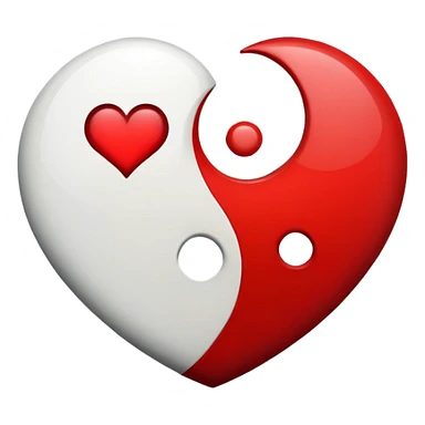 heart shaped yin-yang sticker