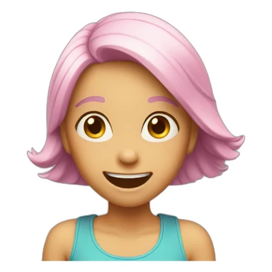 excited girl sticker