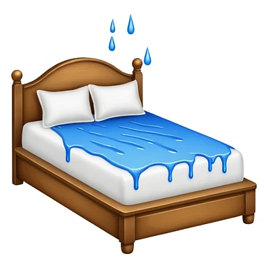 Bed with white paint splashed across it and dripping down   sticker