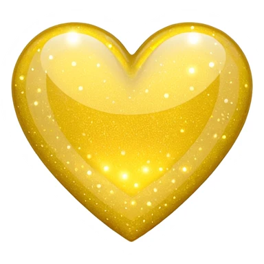 glitter heart, yellow sticker