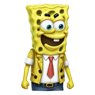 SpongeBob geeked out sticker