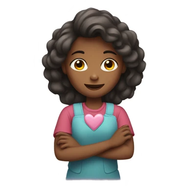 A Girl Making a Heart  sticker