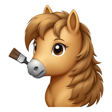 pony being brushed sticker