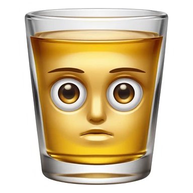 Shot glass with X for eyes sticker