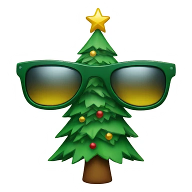 Christmas tree with sunglasses  sticker