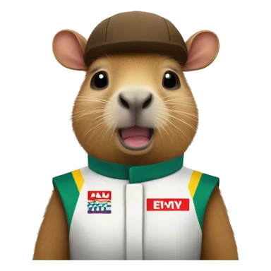 a capybara who just won a racing championship sticker