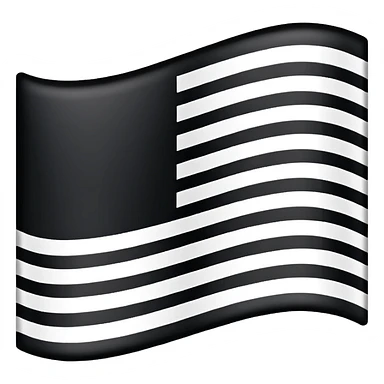 A simple flag with black and white horizontal lines, without any stars sticker