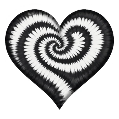 Black and white tie dye heart sticker