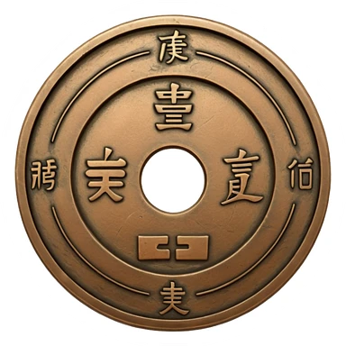 old japanese tempo tsuho coin sticker