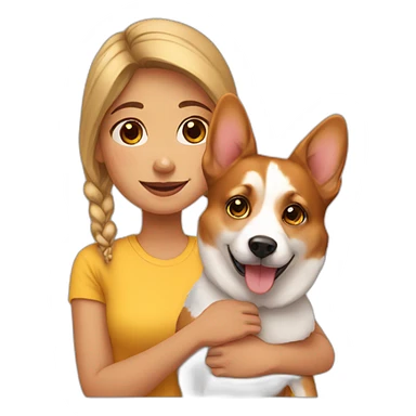 Girl with corgi sticker