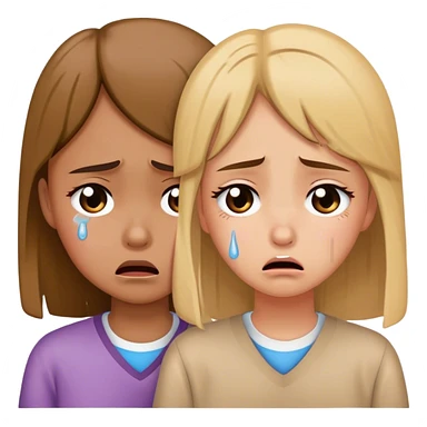 sad girl crying a tear while her friend is in school sticker