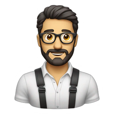 Hombre calvo nariz grande y gafas sticker