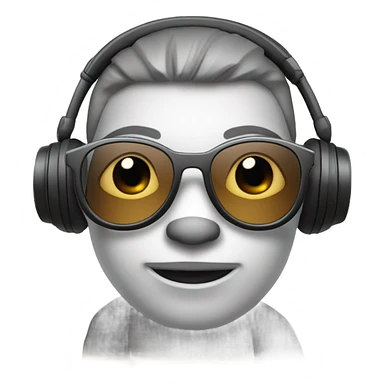 Mapache creativo con audífonos modernos y lentes tecnológicos sticker