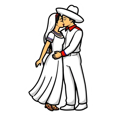 Russian and Mexican couple kissing sticker