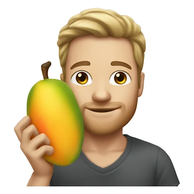 White guy loving a Mango sticker