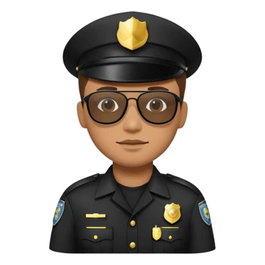 police wear black uniform and black sunglasses sticker