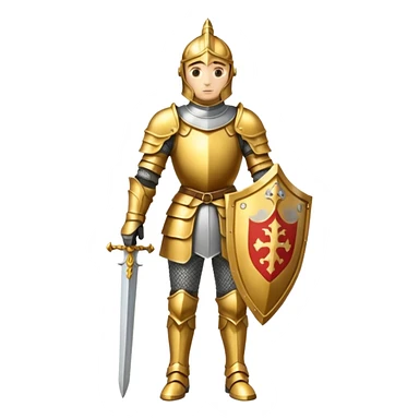 a knight in gold armor sticker
