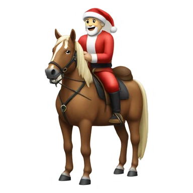 Will Ferrall riding a horse wearing a Santa hat sticker