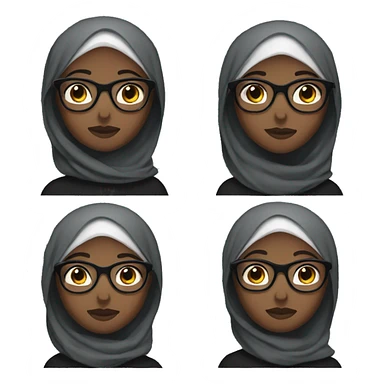 Hijab dark skin with glasses sticker