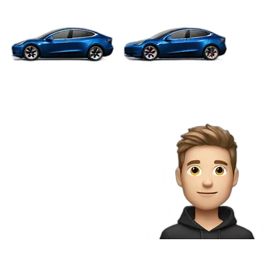 A young guy with Tesla Model Y sticker