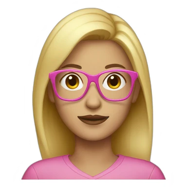 Blond woman pink glasses sticker
