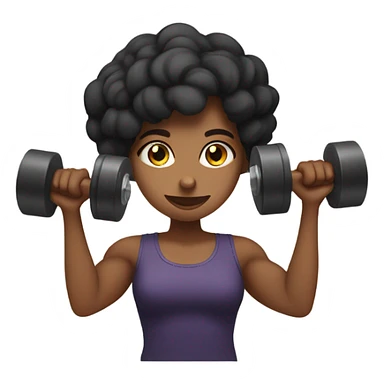 Girl doing bicep curls with dumbbells  sticker