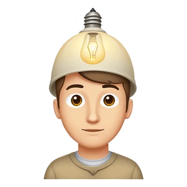caucasian programmer with lamp on a head sticker