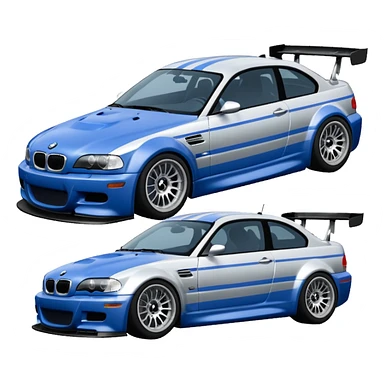 BMW M3 GT R E46 NEED FOR SPEED MOST WANTED'TAKI MAVI GÜMÜŞ resimdekini yap sticker