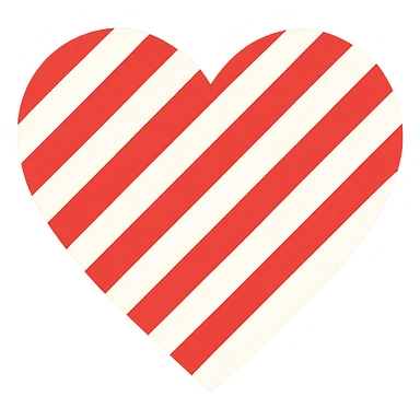 heart with a candy stripe pattern sticker