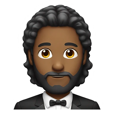 Man with long hair and beard with halo, wearing tuxedo  sticker