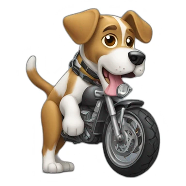 Dog faisant de la moto sticker
