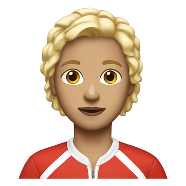 Short blonde hair red tracksuit  sticker