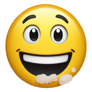 Happy emoji with a pile of salt sticker
