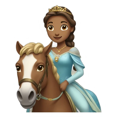 Princess carrying a horse in her arms sticker