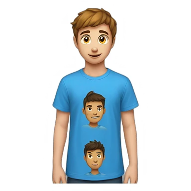 5 boys wearing blue t-shirts with "Fire flux" written on them sticker