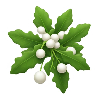 mistletoe, green leaves and white berries sticker