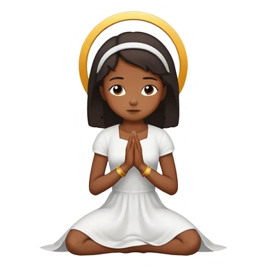 Black girl praying on knees sticker
