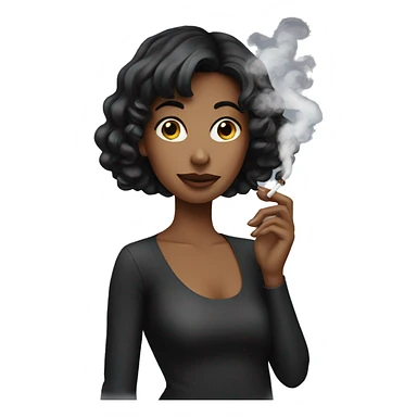 Black haired girl smoking sticker