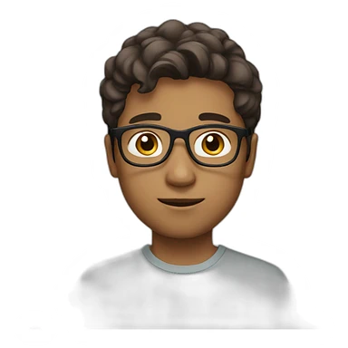 white pakistani boy with glasses brown hair sticker
