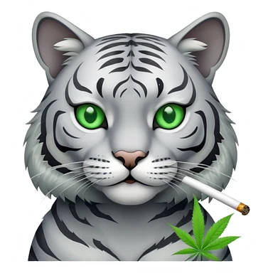Grau tieger katze raucht weed sticker