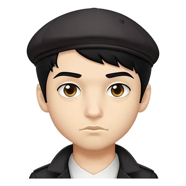 black hair to right, gangster costum , pretty body and face , cool boy , little nose sticker