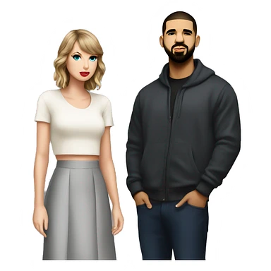 Taylor Swift standing next to Drake sticker