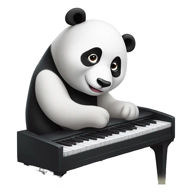 panda plays piano sticker